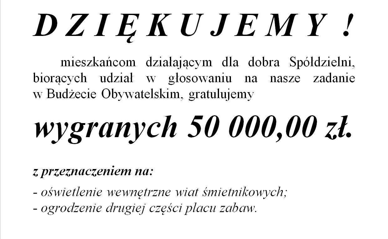  Dzikujemy